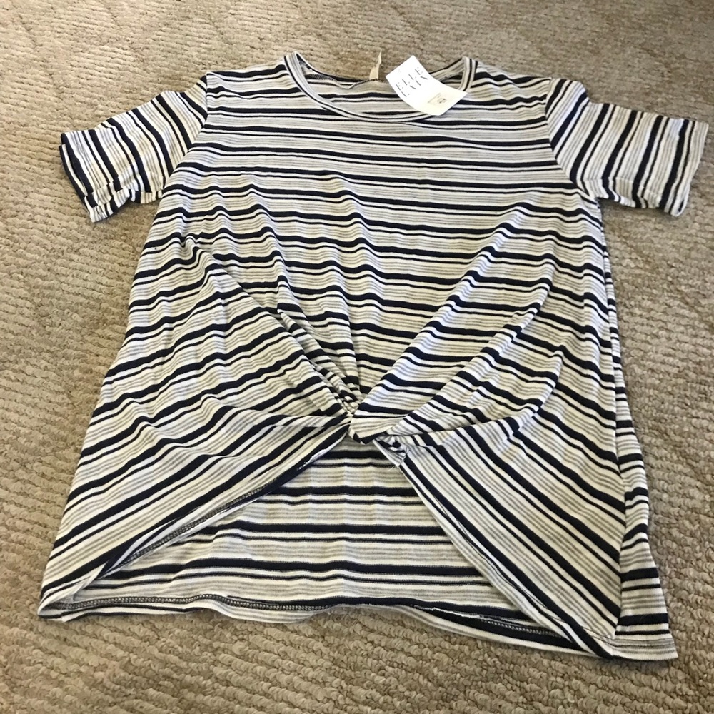 Blue and White Striped Top